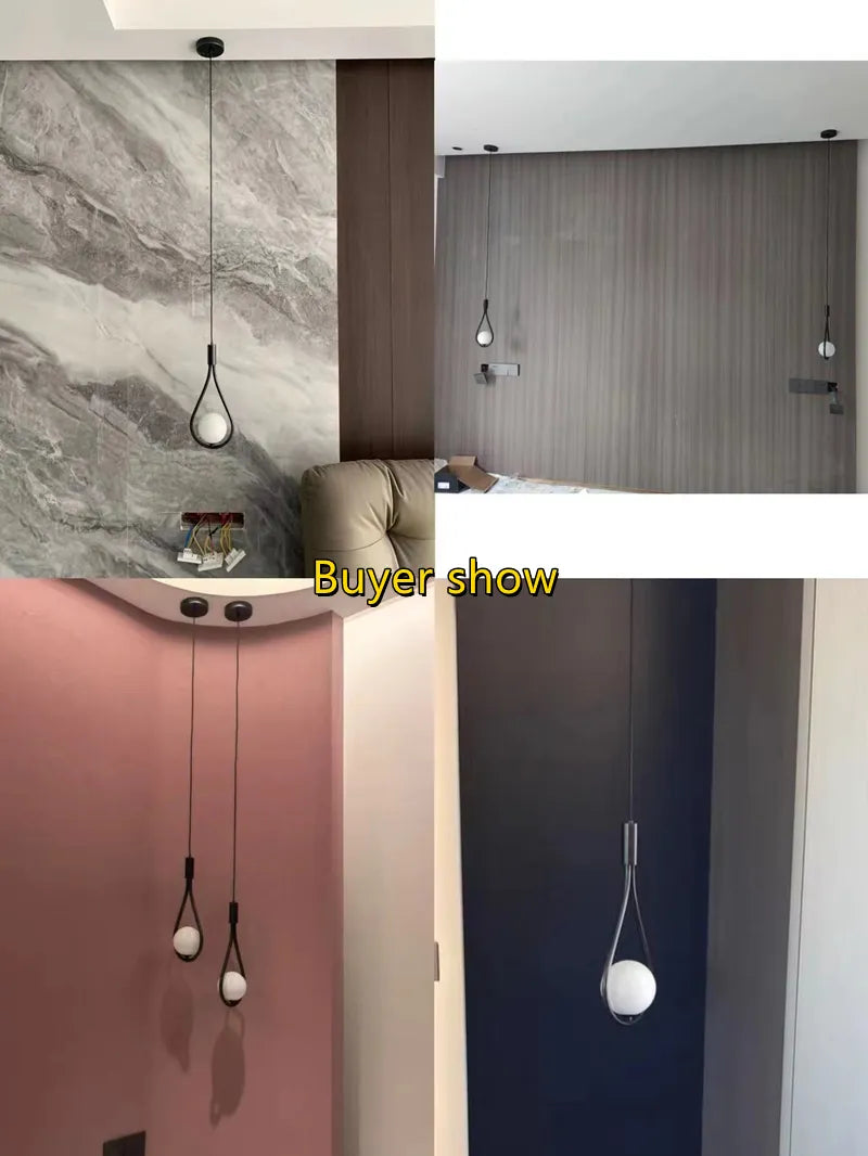 Luminária Pendente Bola de Vidro para quarto cabeceira banheiro luminária suspensa decoração nórdica