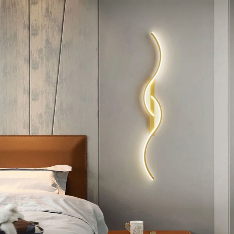 Luminária de Parede Waves LED - Moderna Minimalista Quarto Sala de Estar