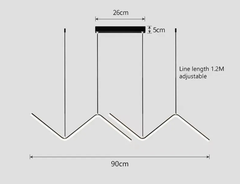 Lustre Pendente Line Led 90cm - Cozinha - Sala - Bar - Decoração Moderna