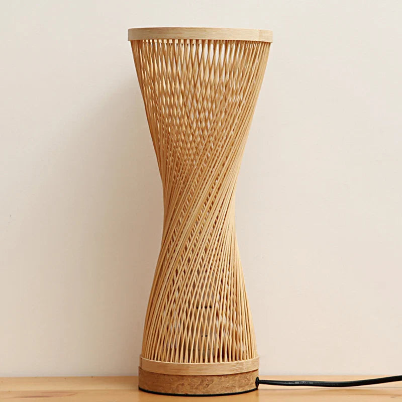 Luminária Abajur de Mesa Estilo Bambu Gianxi