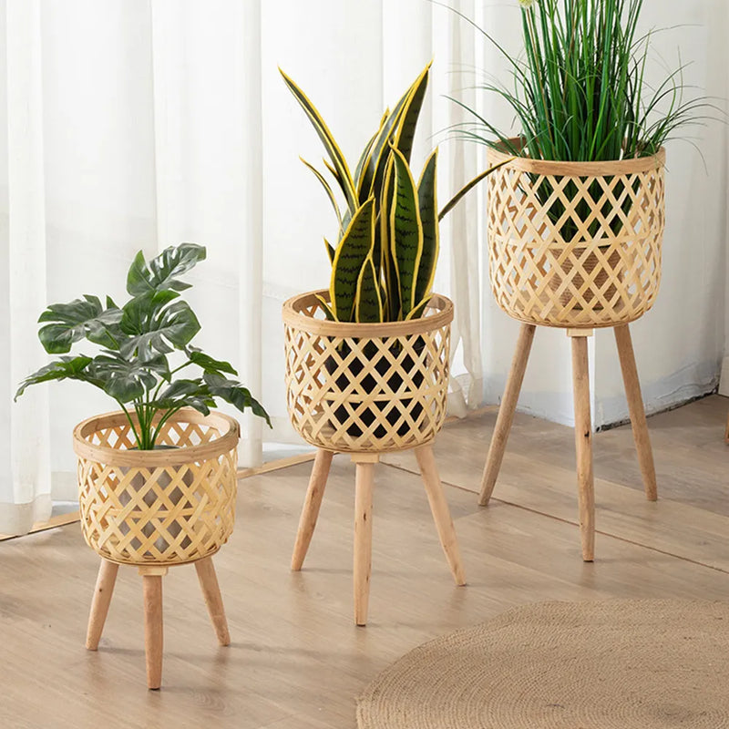 Vaso de Bambu Artesanal Para Decoração