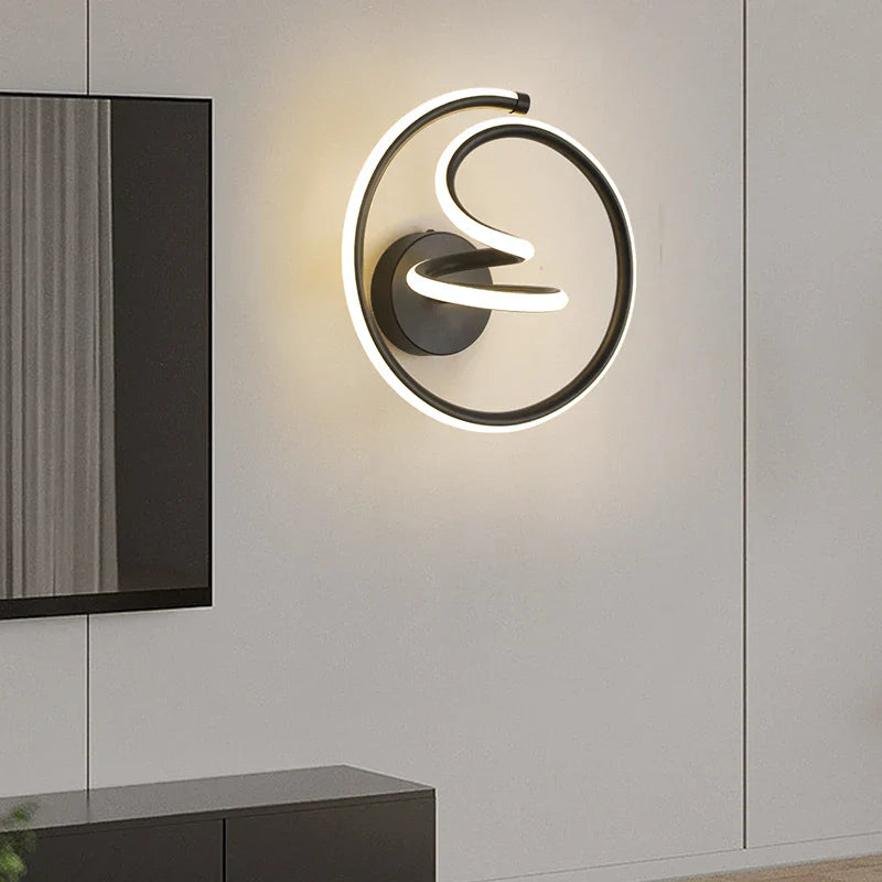 Arandela Lâmpada de Parede Moderna Espiral Lumen