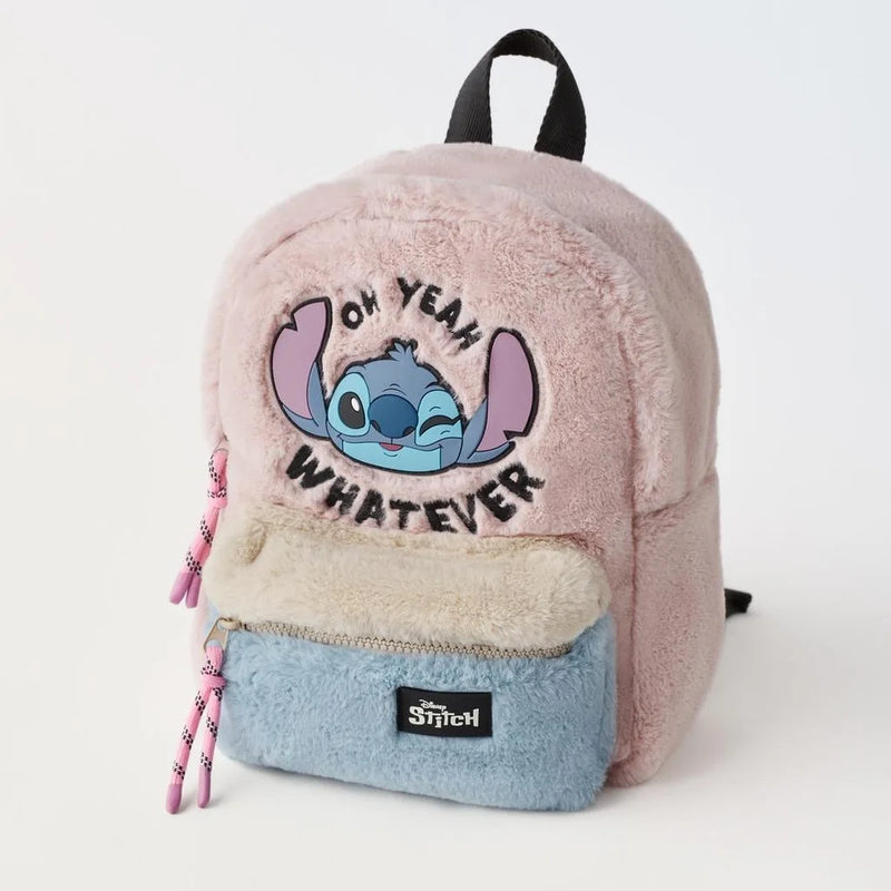 Mochila Infantil de Pelúcia Rosa do Lilo Stitch