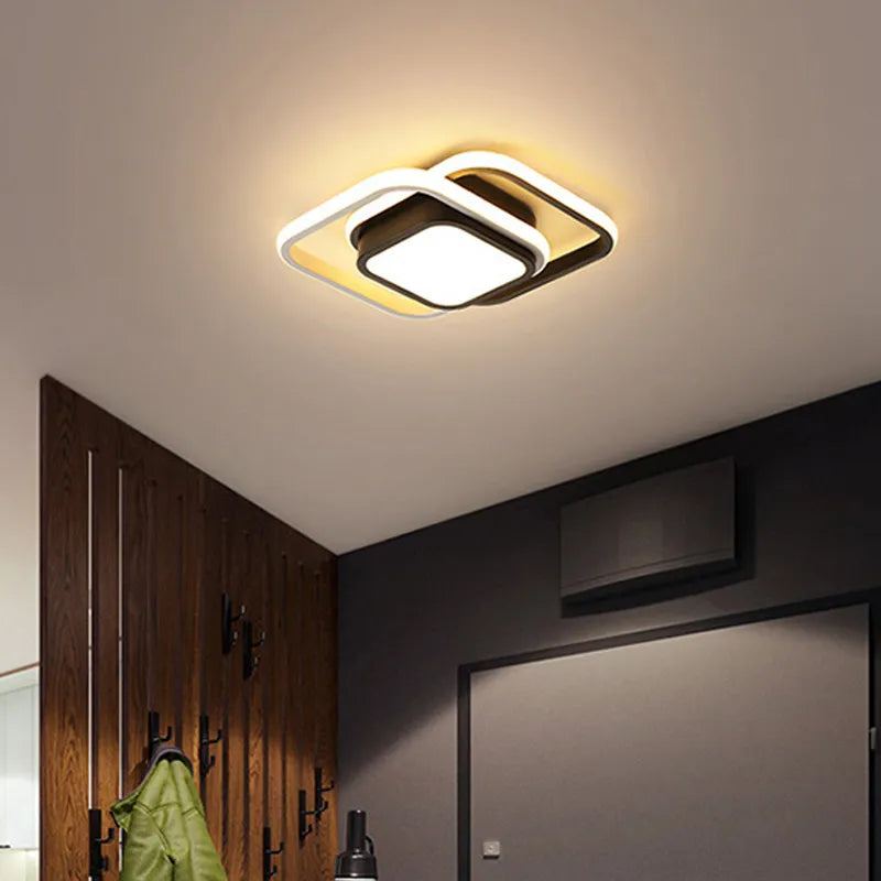 LED Ceiling Light 2 Rings Creative Design Modern Ceiling Lamp Indoor Lighting Fixtures Hallway Balcony Aisle Office Lustre - Detaila