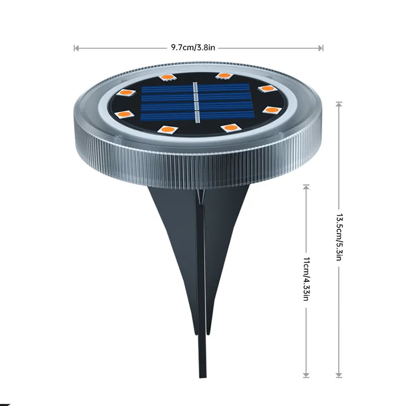 Luzes de Solo Movidas a Energia Solar LED - Detaila