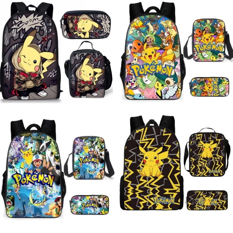 Kit Mochila Lancheira Estojo Pokémon Original 2024