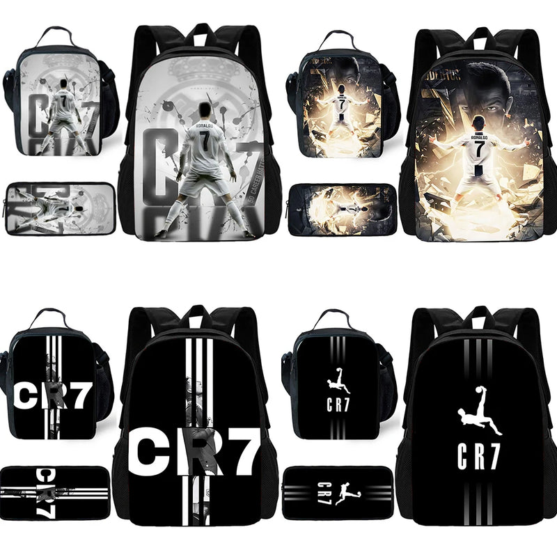 Kit CR7 Mochila Estojo e Lancheira Cristiano Ronaldo 2025