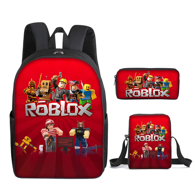 Kit Mochila Estojo Lancheira Roblox 2025