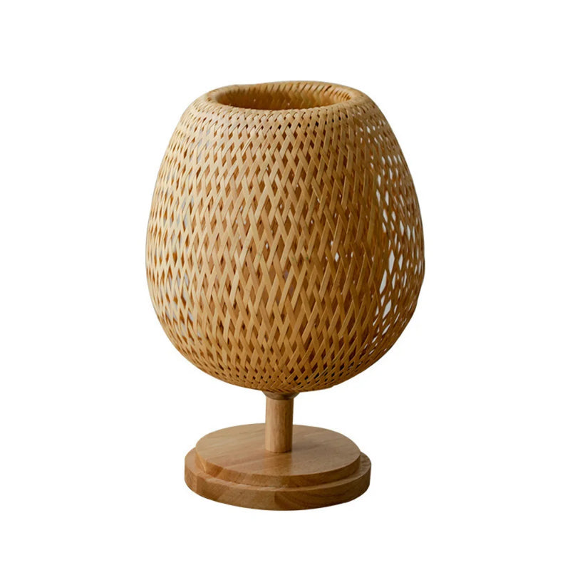 Luminária Abajur de Mesa Estilo Bambu