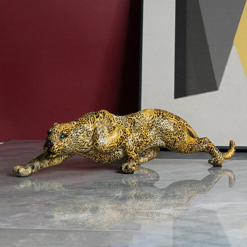 Escultura Leopardo Pintado