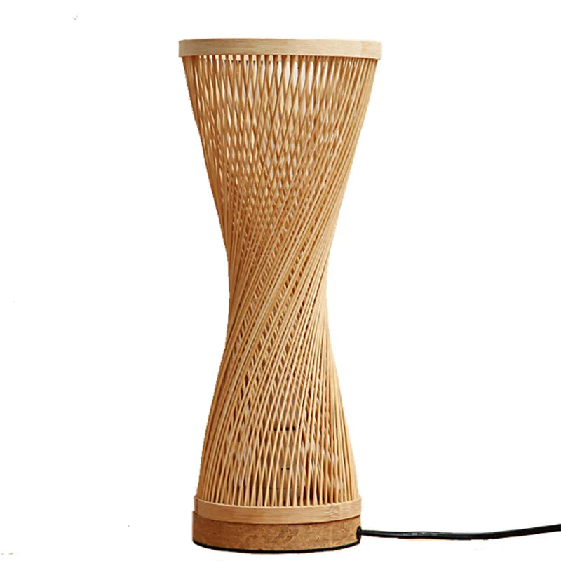 Luminária Abajur de Mesa Estilo Bambu Gianxi