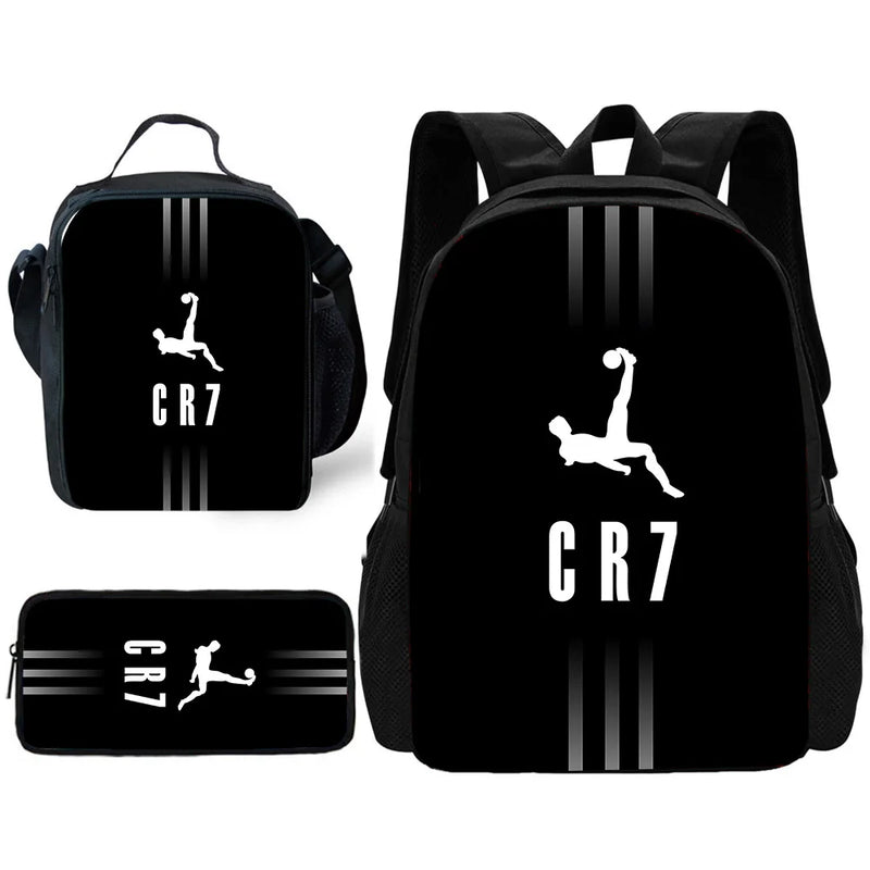 Kit CR7 Mochila Estojo e Lancheira Cristiano Ronaldo 2025