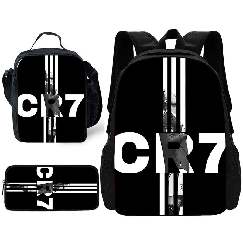 Kit CR7 Mochila Estojo e Lancheira Cristiano Ronaldo 2025