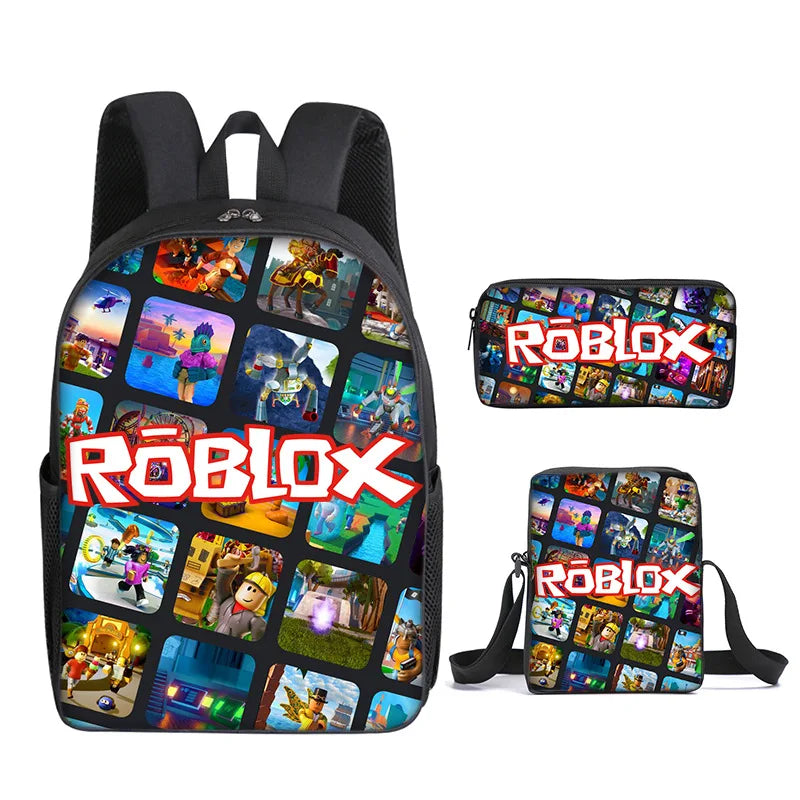 Kit Mochila Estojo Lancheira Roblox 2025