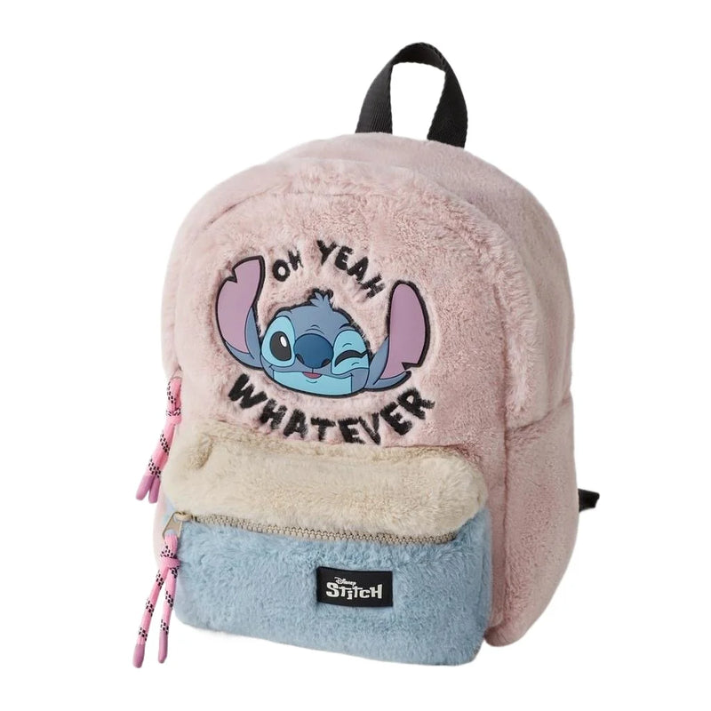 Mochila Infantil de Pelúcia Rosa do Lilo Stitch