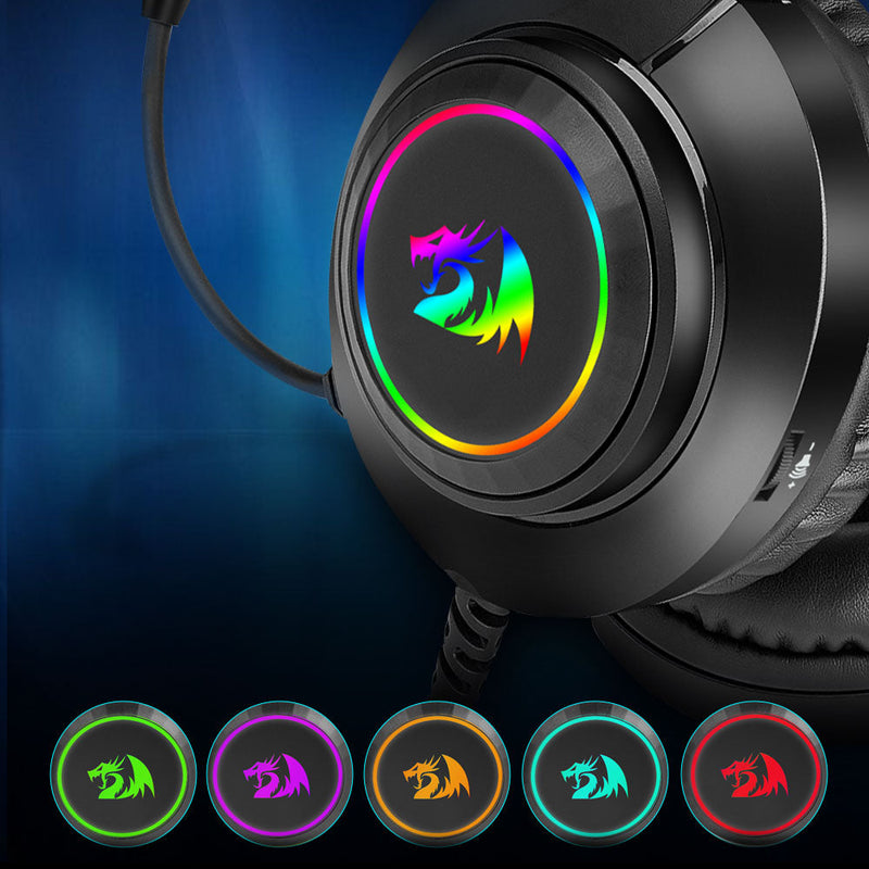 Fone Headset Gamer Redragon HYLAS RGB com Fio