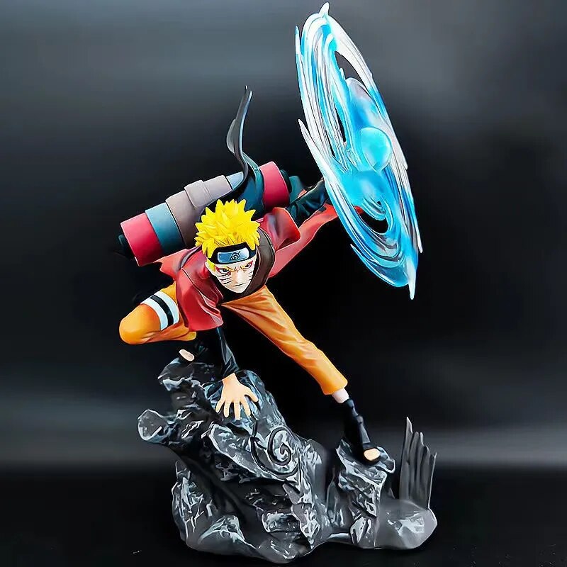 Boneco Figura de Ação Naruto Uzumaki - Grande 30cm - Naruto Fuuton Rasengan