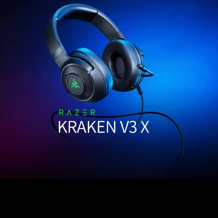 Fone Headset Razer Kraken V3 X com Fio - Para Jogos Com Cancelamento de Ruído e Som 7.1 Surround Com Microfone USB