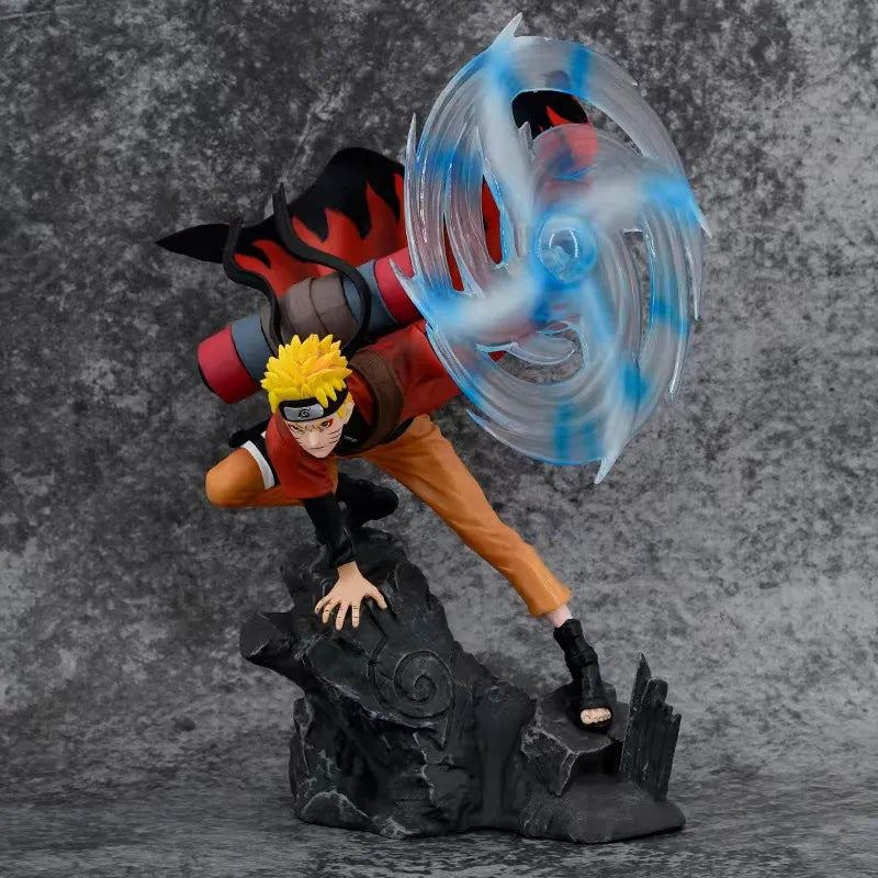 Boneco Figura de Ação Naruto Uzumaki - Grande 30cm - Naruto Fuuton Rasengan