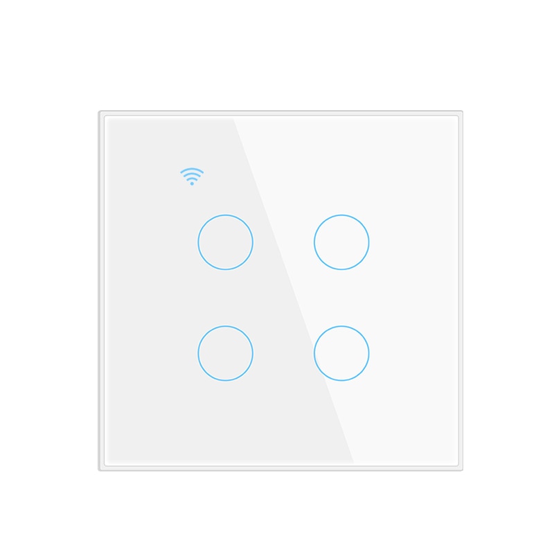 KIT Interruptores de Luz Inteligente WiFi - Painel de Vidro - com Fio Neutro - Suporta Tuya, Alexa e Google Home