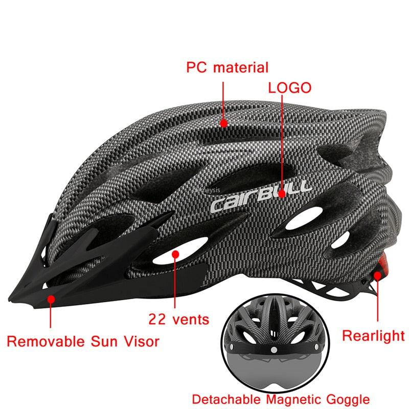 Capacete Ciclismo Cairbull com Viseira Magnética + Brindes - Mundo Atrativo