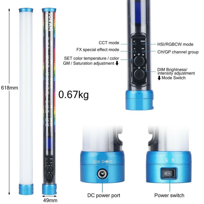 Bastão de Luz Sokani X25 v2 RGB - LED de Preenchimento 10.000k para Videos - com Bluetooth