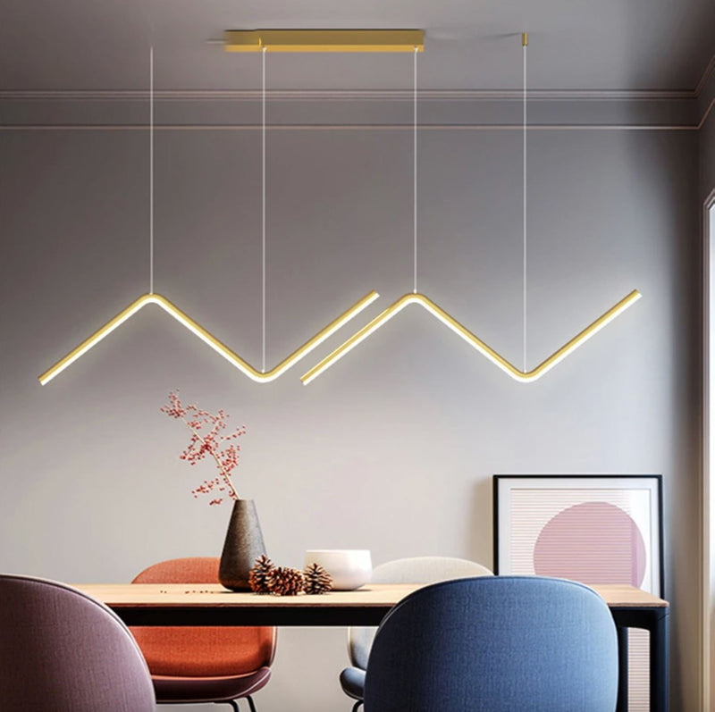 Lustre Pendente Line Led 90cm - Cozinha - Sala - Bar - Decoração Moderna